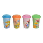 Cană tip Halbă DKD Home Decor Floral Porțelan (400 ml) (4 pcs), DKD Home Decor