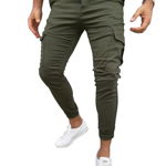 Pantaloni kaki cu buzunare aplicate pentru barbat - cod HP408, 