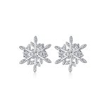 Cercei din argint Glamour Snowflakes, EdenBoutique