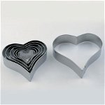 Inima - Decupatoare Inox O 3 - 9 x H 2 cm, Cutie 7 Buc