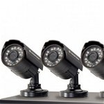 Sistem supraveghere CCTV kit DVR 4 camere exterior/interior, cu HDMI, internet, infrarosu, optiune vizionare de pe Smartphone, accesorii complete, Indie Wellness SRL