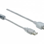 Delock Extension cable USB 2.0 Type-A male > USB 2.0 Type-A female 0.5m transpa