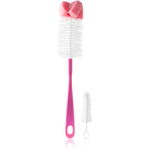 BabyOno Take Care Brush for Bottles and Teats with Mini Brush & Sponge Tip perie de curățare Pink 2 buc, BabyOno