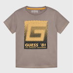 GUESS JEANS, Tricou de bumbac cu logo, Albastru aquamarin, Alb optic, 135-139 CM