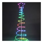 Brad tip spirala Hoff, 180 cm, 4 W, 110 LED-uri RGB, 12 efecte digitale, telecomanda inclusa, cablu 5 m, Hoff