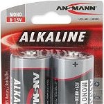 Baterii alcaline Ansmann Red D, LR20, blister 2 bucati, Ansmann