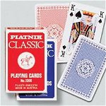 Set carti de joc Piatnik `CLASSIC`, 2 pachete a 55 de carti, unul rosu, celalalt albastru, fabricate in Austria, Piatnik