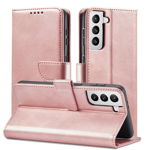 Husa Magnet Wallet Stand compatibila cu Samsung Galaxy S22 Ultra Pink, OEM