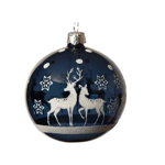 Glob - Reindeer with Star - Night Blue, Negru, Sticla