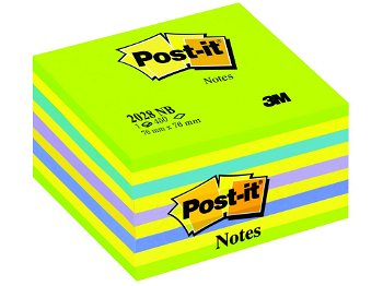 Notes adeziv 76x76mm, 100 file, neon Tartan, diverse culori
