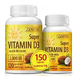 Pachet Super Vitamina D3 cu ulei de cocos 2000UI