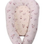 Baby nest 3in1, 110x70x15 cm, husa bumbac ranforce, beige bunnies, Lorelli