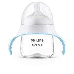 Cana de tranzitie Philips Avent Natural Response SCF263/61, 150 ml, tetina debit 5, +6 luni, tetina care functioneaza ca sanul mamei, tetina fara scurgeri, fara BPA, usor de curatat, Transparent, Philips