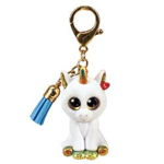 Breloc de plus TY Mini Boos PIXY - Unicorn alb TY25055, Meteor Cee Rom