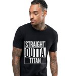 Tricou negru barbati - Straight Outta Titan, THEICONIC