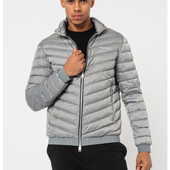 ARMANI EXCHANGE, Geaca cu umplutura de puf si aspect matlasat, Gri, XL