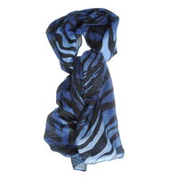 Esarfa albastra, imprimeu zebra
