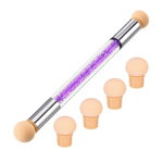 Pensula unghii cu burete pentru Ombre Baby Boomer + 4 rezerve, Nail Art Tool, Purple, No brand