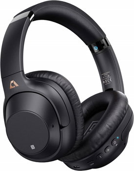 Casti on-ear wireless Ankbit E500Pro, cu bass si anularea zgomotului, Bluetooth 5.0, negru