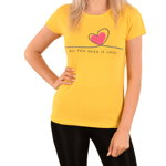 Tricou galben All you need is Love - cod 43816, 