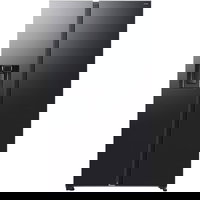 Side by side Samsung RS70F65KEFEO, 640 l, SmartThings AI Energy, Full No Frost, Mono & Metal Cooling, Dozator de apa/gheata, Compresor Digital Inverter, Clasa E, H 178.4 cm, Inox negru