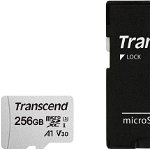 Card de memorie, Transcend, 256 GB, microSDXC Clasa 10, UHS-I U3 A1, V30 fara adaptor