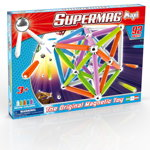 Set constructie magnetic 92 piese maxi neon supermag, Supermag