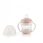 Cana anti-curgere cu capac si manere Powder pink, Thermobaby