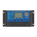 Controler de incarcare pentru panou solar PWM 12V/24V 30A cu display, 2 porturi USB, OEM