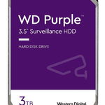 HDD Western Digital Purple, 3TB, SATA III 600, 64MB Buffer - dedicat sistemelor de supraveghere, Western Digital