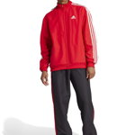 adidas Sportswear, Trening cu fermoar 3-Stripes, Rosu, Negru, L