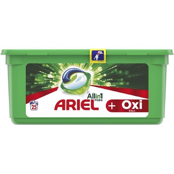 Detergent capsule Ariel All in One PODS Plus Oxi Effect, 25 spalari