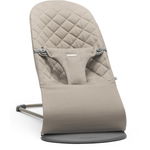 Balansoar din Bumbac pentru copii, cu bara de jucarii inclusa, BabyBjorn Bliss, Sand Grey, BabyBjorn