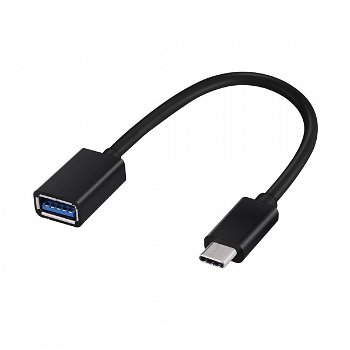 Cablu adaptor OTG USB-C USB 3.0 Type-C Male la USB 3.0 Female 15cm negru, Compatibil