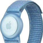 Curea Tech-Protect Nylon Kids pentru Apple AirTag Albastru, Tech-Protect