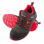 pantofi ESD piele de căprioară, roșu-grafit oxford `44` (L3042344), Lahti Pro