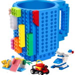 Cana customizabila cu piese lego, pentru copii, 350 ml, plastic, Tenq.ro