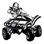 Sticker decorativ cu atv, pentru perete, negru, 57 x 58, Priti Global