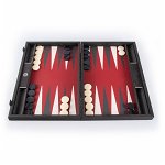 Set joc table / backgammon piele model Burgundy Red 48 X 60 CM