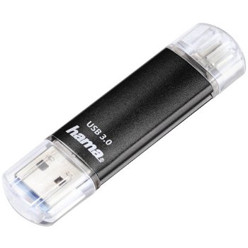 Memorie USB HAMA Laeta Twin 123999, USB 3.0-microUSB, 32GB, 40MBs, negru