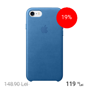 Husa de protectie Apple pentru iPhone 8 / iPhone 7 Piele culoare Sea Blue
