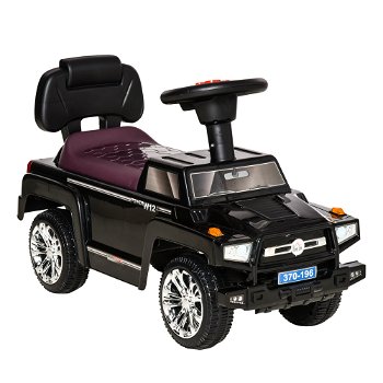 Masina pentru copii HOMCOM, cu volan, 68x30.5x41.5 cm, negru | Aosom RO, HOMCOM