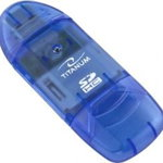 Cititor de card Titanium SDHC/MiniSDHC/MicroSDHC/RS/MM, USB 2.0, Albastru, Titanum