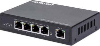 Switch Extender, Intellinet Network Solutions, Ultra PoE 4-Port Gigabit, Negru