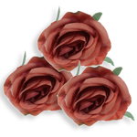 Cap trandafir textil rosu vin cu magenta 7cm 3 set, Galeria Creativ