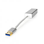 Adaptor retea USB-A tata - RJ45 tata, 10 100 1000 Mbit, 0.2m, argintiu, Nedis