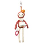 BabyOno Have Fun Pram Hanging Toy with Teether jucărie suspendabilă contrastantă pentru dentiție Sloth Leon 1 buc, BabyOno