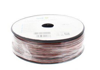 Cablu difuzor rosu/negru cupru 2X0.50, 100m, Well; Cod EAN: 5948636025378, WELL