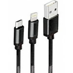 Cablu de date Spacer, USB 3.0 (T) la Type-C (T), 1m, Fast Charging, 2.4A, Negru