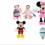 Pachet Mickey/Minnie Mouse + Bec disco multicolor, Ama Art